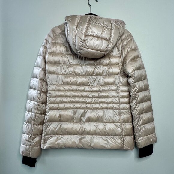 BCBG MAXAZRIA Champagne Puffer Jacket Womens S Hooded Packable Down BCBGMAXAZRIA - Picture 2 of 12